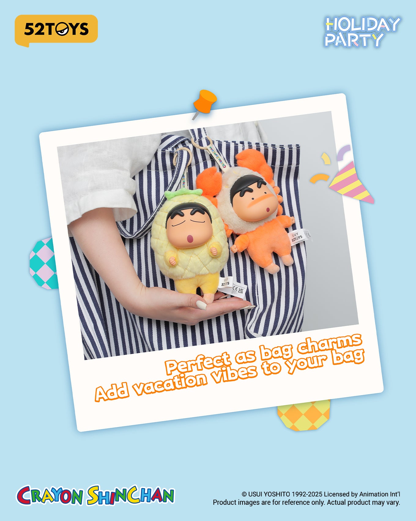 Crayon Shin-chan "Holiday Party" Series Vinyl Plush Keychain Blind Box - 52TOYS