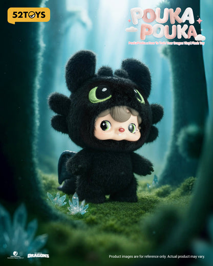 PoukaPouka x How To Train Your Dragon – Vinyl Plush Toy (Night Fury & Light Fury) -52TOYS
