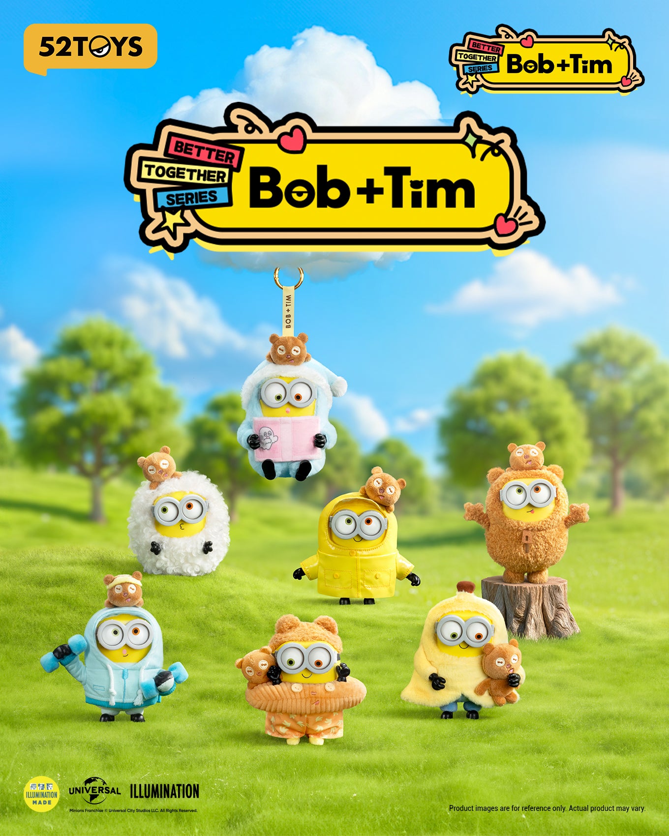 Minions "Bob & Tim – Best Buddies Forever" Series Vinyl Plush Keychain Blind Box - 52TOYS